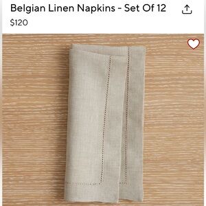 Pottery Barn Set of 12 Belgian Linen Napkins Monogrammed M Flax